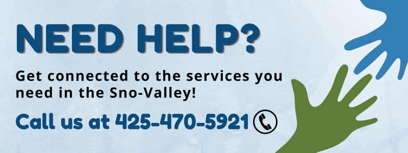 Need Help graphic with blue and green hands